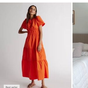 Women’s Quince Orange Tiered Maxi Dress